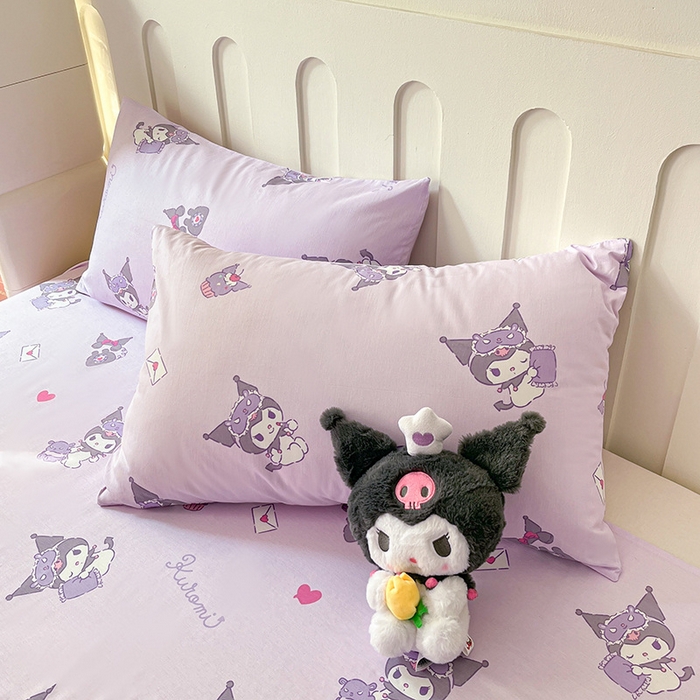 91家纺网 家纺一手货源 找家纺 博雅 2024新款三丽鸥正版授权全棉活性印花单床笠 辛巴与库洛米