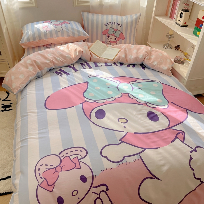 91家纺网 家纺一手货源 找家纺 星座 2025大版全棉三丽鸥四件套 甜心美乐蒂