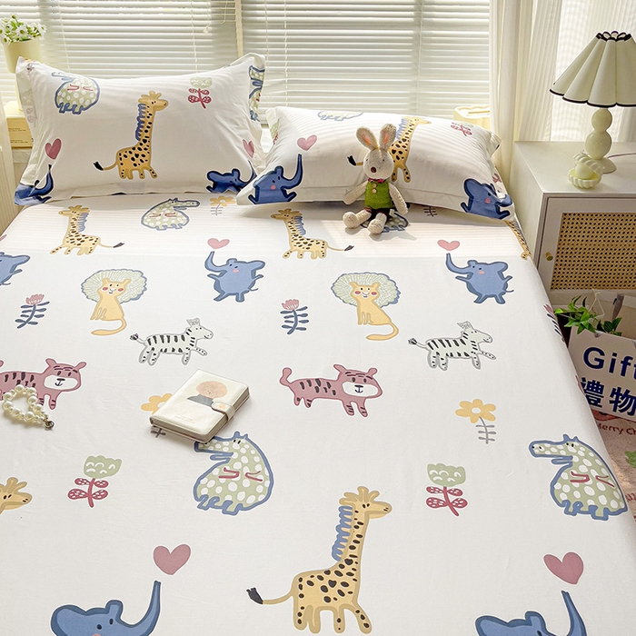 91家纺网 家纺一手货源 找家纺 大柏树 2025新款全棉13376印花四件套系列（可定制）-单床单 爱乐儿