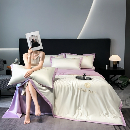 91家纺网 家纺一手货源 找家纺 （总）索飞特 2024新款水洗冰丝夏被四件套