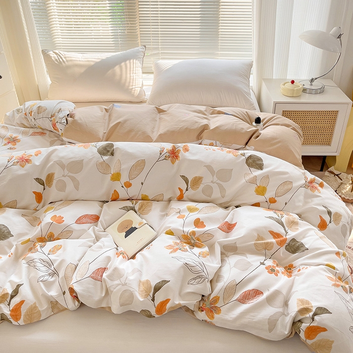 91家纺网 家纺一手货源 找家纺 大柏树 2025新款全棉13376印花四件套系列（可定制）-单被套 浅花悠悠