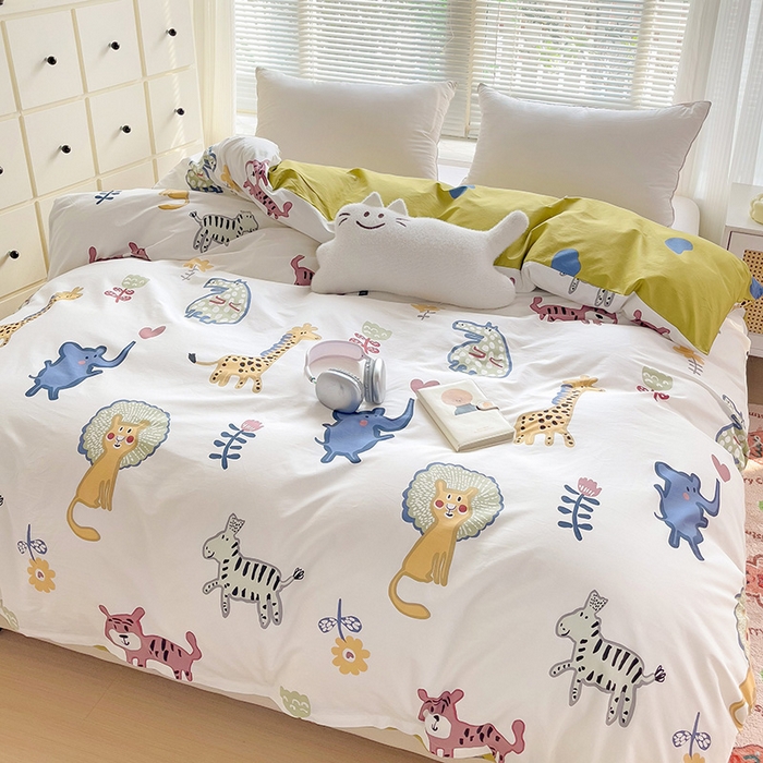 91家纺网 家纺一手货源 找家纺 大柏树 2025新款全棉13376印花四件套系列（可定制）-单被套 爱乐儿