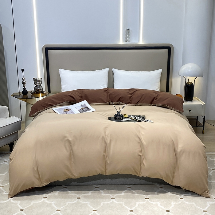 91家纺网 家纺一手货源 找家纺 （总）富馨莱 2024新款60支A类全棉纯棉磨毛纯色双拼被套