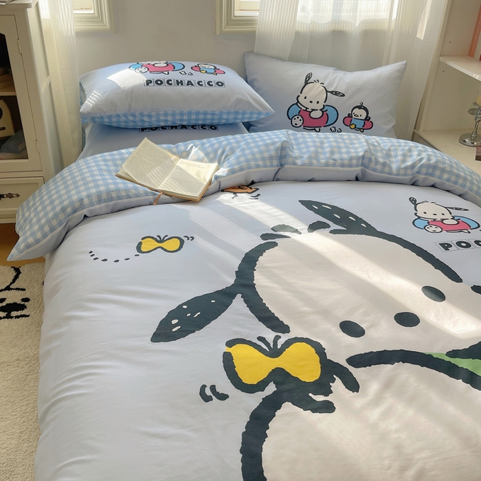 91家纺网 家纺一手货源 找家纺 星座 2025大版全棉三丽鸥四件套 快乐帕恰狗