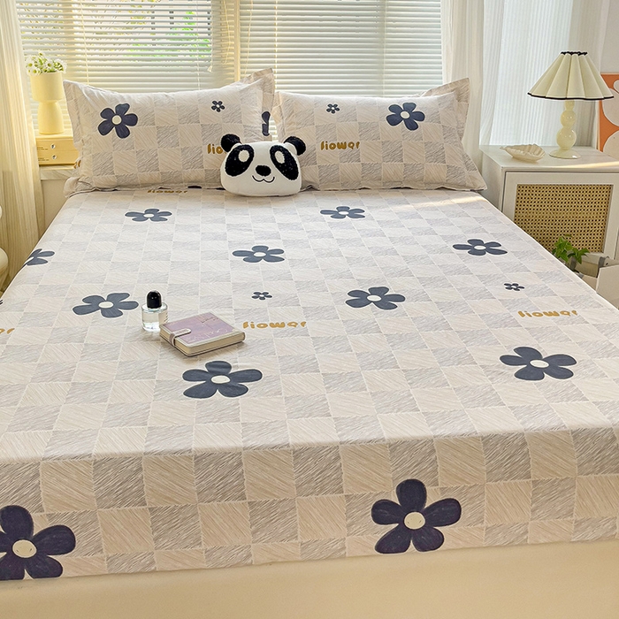 91家纺网 家纺一手货源 找家纺 大柏树 2025新款全棉13376印花四件套系列（可定制）-单床笠 熹微