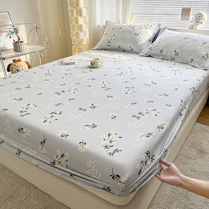 91家纺网 家纺一手货源 找家纺 涵宸家纺 2024新款全棉小清新印花单品套件--单床笠 床笠-那年花开