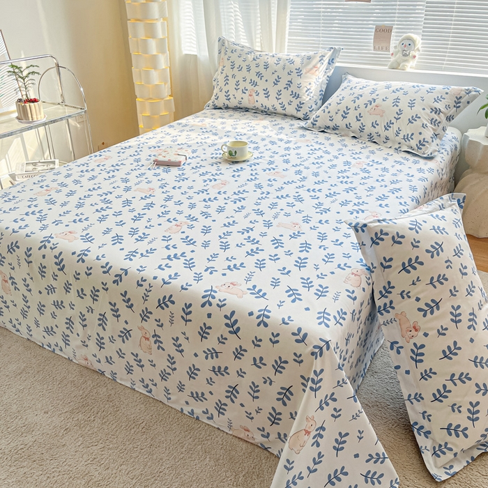 91家纺网 家纺一手货源 找家纺 （总）涵宸家纺 2024新款全棉小清新印花单品套件--单床单