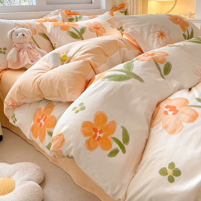 91家纺网 家纺一手货源 找家纺 涵宸家纺 2024新款全棉小清新印花单品套件--单被套 香榭