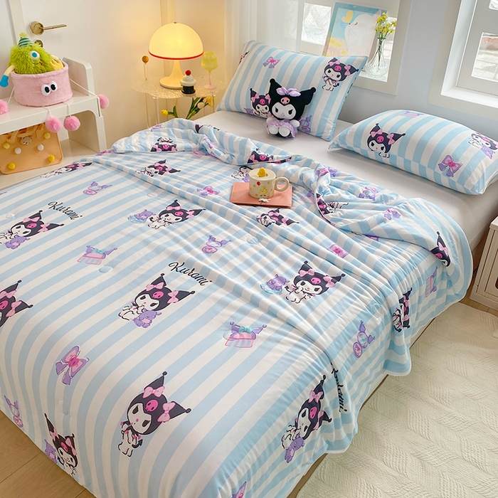 91家纺网 家纺一手货源 找家纺 DS-2025新款儿童卡通三丽鸥正版授权A类针织棉夏被系列 美妆库洛米