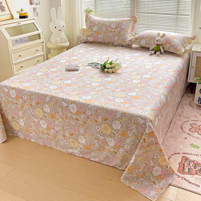 91家纺网 家纺一手货源 找家纺 大柏树 2025新款全棉13376印花四件套系列（可定制）-单床单 灵韵