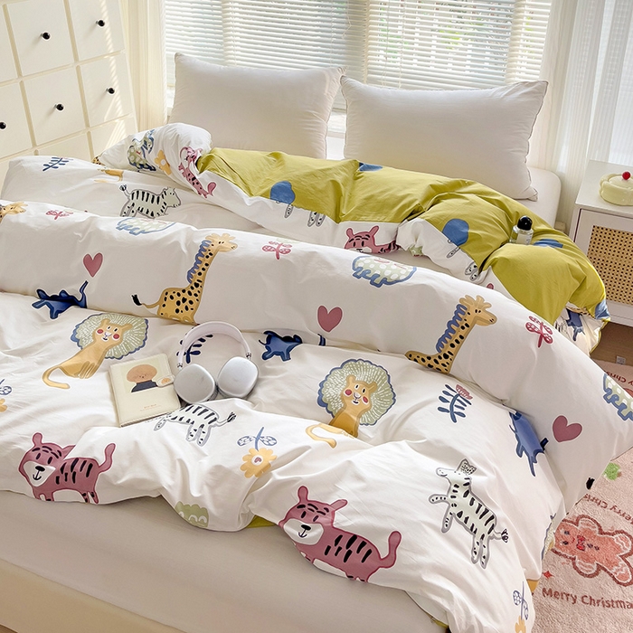 91家纺网 家纺一手货源 找家纺 大柏树 2025新款全棉13376印花四件套系列（可定制）-单被套 爱乐儿