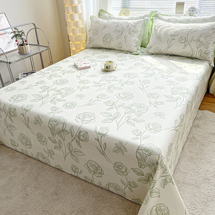 91家纺网 家纺一手货源 找家纺 涵宸家纺 2024新款全棉小清新印花单品套件--单床单 床单-晚风吟