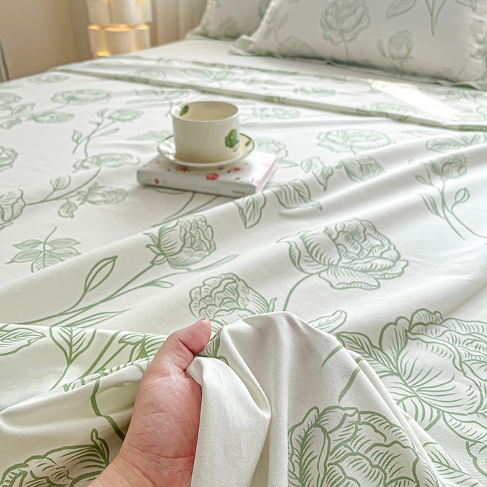 91家纺网 家纺一手货源 找家纺 涵宸家纺 2024新款全棉小清新印花单品套件--单床单 床单-晚风吟