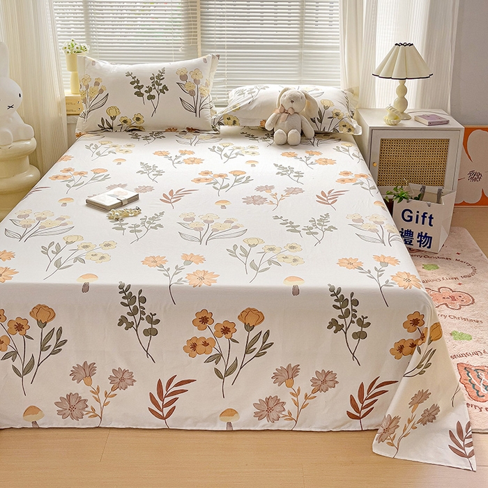 91家纺网 家纺一手货源 找家纺 大柏树 2025新款全棉13376印花四件套系列（可定制）-单床单 南薇