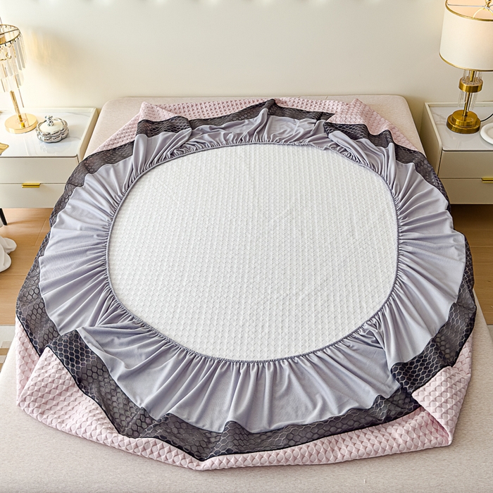 91家纺网 家纺一手货源 找家纺 邦妮家纺 2024新款A类凉感丝床笠凉席床垫30公分内可用 凉感-粉