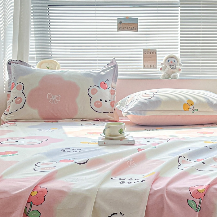 91家纺网 家纺一手货源 找家纺 涵宸家纺 2024新款全棉小清新印花单品套件--单枕套 枕套-萌萌彩