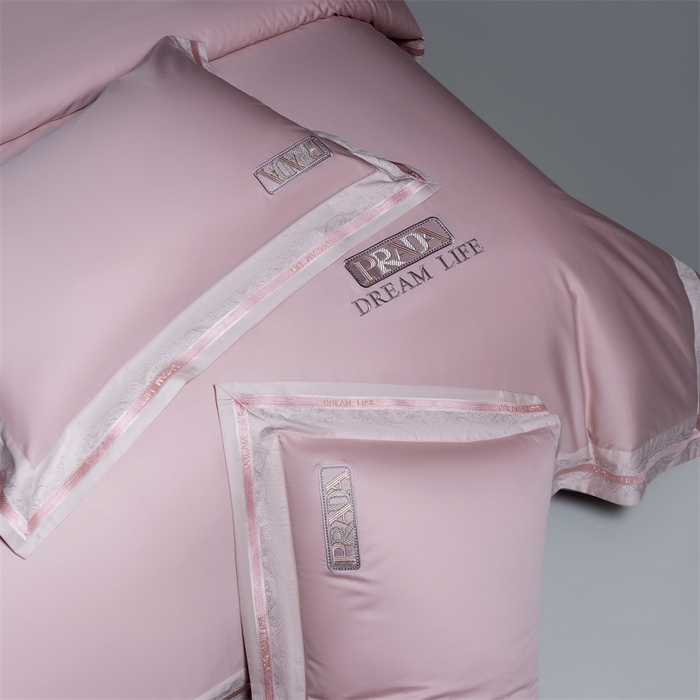 91家纺网 家纺一手货源 找家纺 高大尚婚庆馆  2025春夏新品长绒棉高端绣花四件套-卡洛拉 卡洛拉-落樱粉