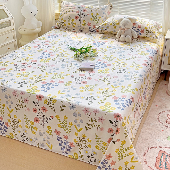 91家纺网 家纺一手货源 找家纺 大柏树 2025新款全棉13376印花四件套系列（可定制）-单床单 云梦花都