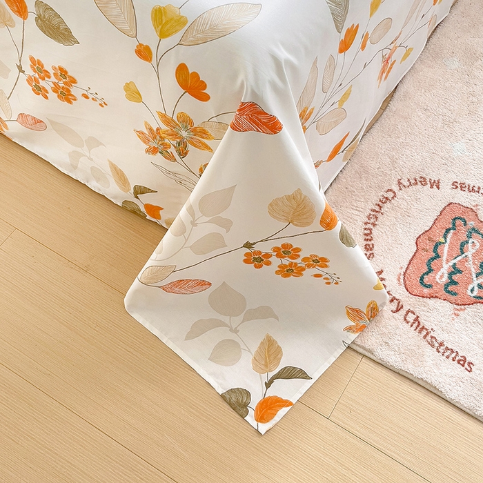 91家纺网 家纺一手货源 找家纺 大柏树 2025新款全棉13376印花四件套系列（可定制）-单床单 浅花悠悠