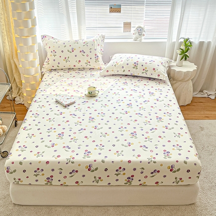 91家纺网 家纺一手货源 找家纺 （总）涵宸家纺 2024新款全棉小清新印花单品套件--单床笠