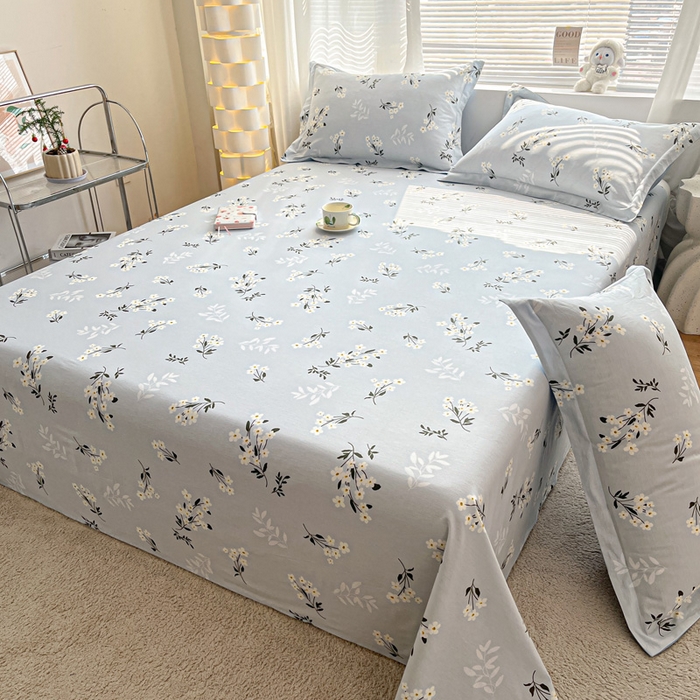 91家纺网 家纺一手货源 找家纺 涵宸家纺 2024新款全棉小清新印花单品套件--单床单 床单-那年花开