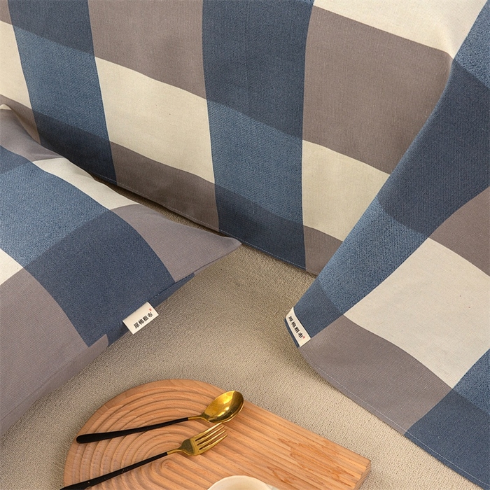 91家纺网 家纺一手货源 找家纺 金泰莱 2025新款原棉老粗布凉席老粗布床单软凉席 蓝格