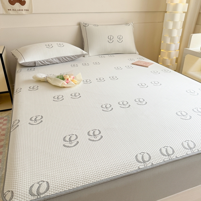 91家纺网 家纺一手货源 找家纺 慕尚家纺 2025新款卡通凉豆豆凉感冰丝席凉席 床笠款-芬芳