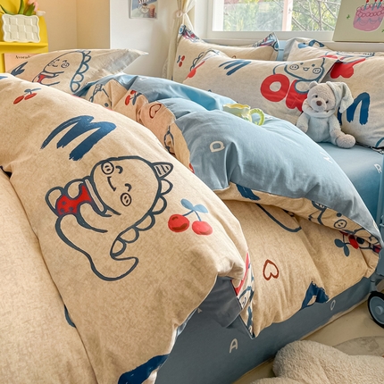 91家纺网 家纺一手货源 找家纺 （总）涵宸家纺 2024新款全棉小清新印花单品套件--单被套