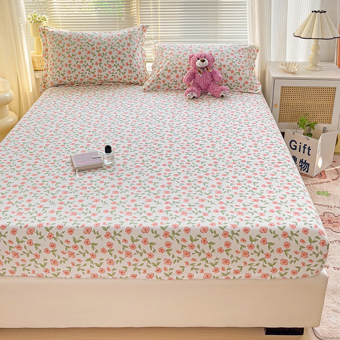 91家纺网 家纺一手货源 找家纺 大柏树 2025新款全棉13376印花四件套系列（可定制）-单床笠 春晴