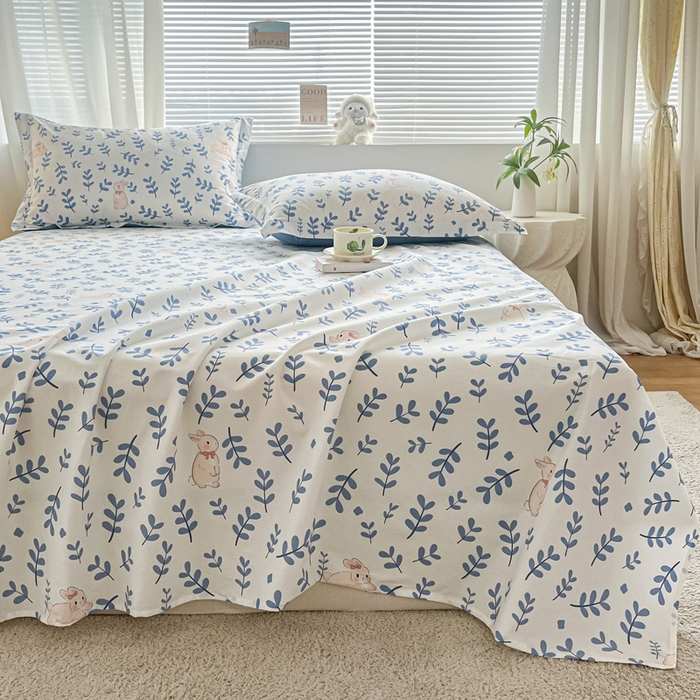 91家纺网 家纺一手货源 找家纺 （总）涵宸家纺 2024新款全棉小清新印花单品套件--单床单