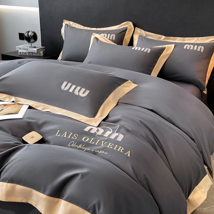 91家纺网 家纺一手货源 找家纺 遇见家居生活馆 2024新款亲肤磨毛刺绣四件套-克洛伊 克洛伊-高级灰