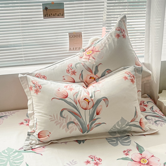 91家纺网 家纺一手货源 找家纺 涵宸家纺 2024新款全棉小清新印花单品套件--单枕套 枕套-长歌行