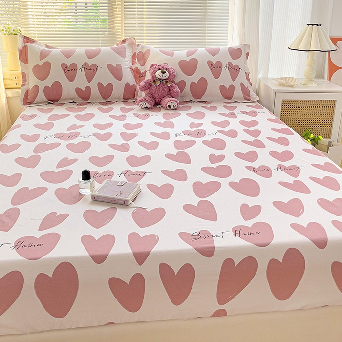 91家纺网 家纺一手货源 找家纺 大柏树 2025新款全棉13376印花四件套系列（可定制）-单床笠 倾心