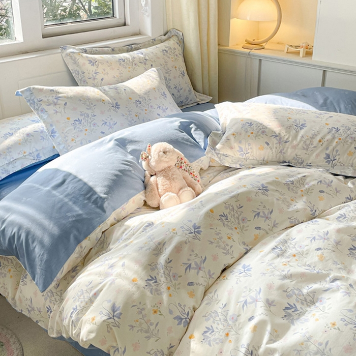 91家纺网 家纺一手货源 找家纺 涵宸家纺 2024新款全棉小清新印花单品套件--单被套 云梦泽