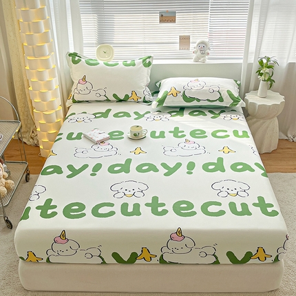 91家纺网 家纺一手货源 找家纺 （总）涵宸家纺 2024新款全棉小清新印花单品套件--单床笠