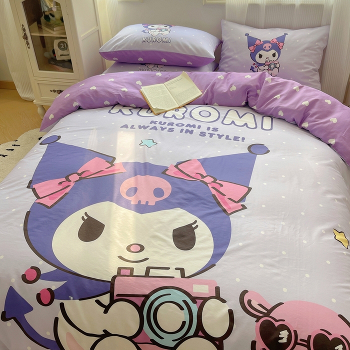 91家纺网 家纺一手货源 找家纺 星座 2025大版全棉三丽鸥四件套 魔法库洛米