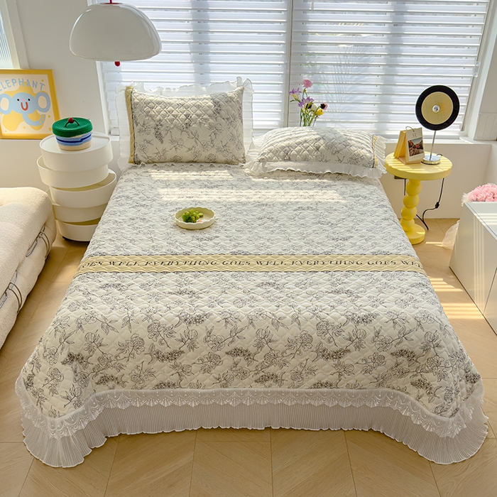 91家纺网 家纺一手货源 找家纺 （总）冬然 2025新款全棉床盖纯棉床盖夹棉床单全棉床单纯棉床单