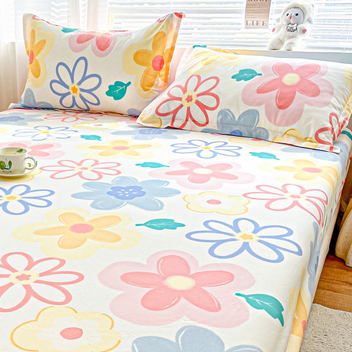 91家纺网 家纺一手货源 找家纺 涵宸家纺 2024新款全棉小清新印花单品套件--单枕套 枕套-爱恋