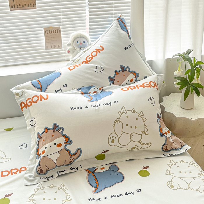 91家纺网 家纺一手货源 找家纺 涵宸家纺 2024新款全棉小清新印花单品套件--单枕套 枕套-龙先生