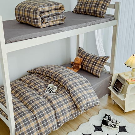 久典家居 2024新款A类全棉学生款三件套 暖阳灰