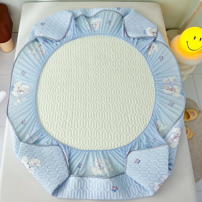 91家纺网 家纺一手货源 找家纺 LIFE.丽芙 2024年新品0.4乳胶凉席加厚床笠款三件套+凉感丝夏被可组合四件套-图片一 快乐狗