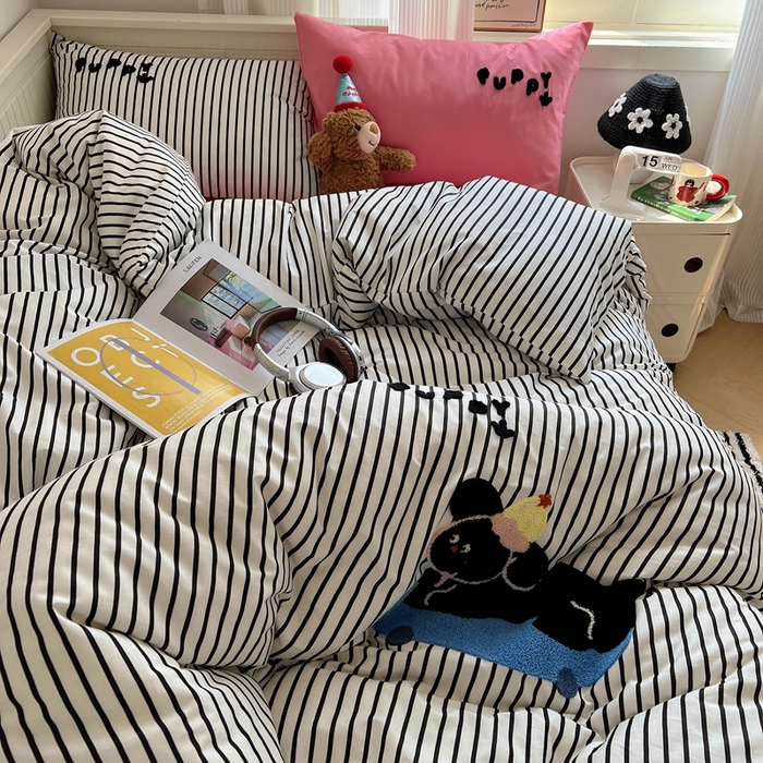 91家纺网 家纺一手货源 找家纺 （总）呗旺鹿 2024新款小清新全棉四件套毛巾绣四件套纯棉四件套（可提供检测报告）