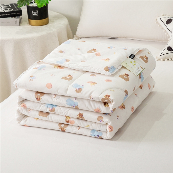 91家纺网 家纺一手货源 找家纺 首爱家纺 2025新款全棉棉花夏凉被纯棉夏被空调被子 童乐园