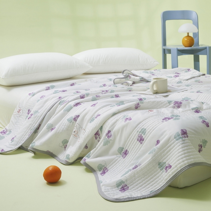 91家纺网 家纺一手货源 找家纺 LIFE.丽芙 2024年新品韩式风凉感丝夏被-跑量 葡萄园