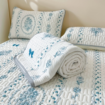 91家纺网 家纺一手货源 找家纺 （总）LIFE.丽芙 2024年0.4乳胶凉席加厚条席款三件套＋凉感丝夏被可组合四件套图片二