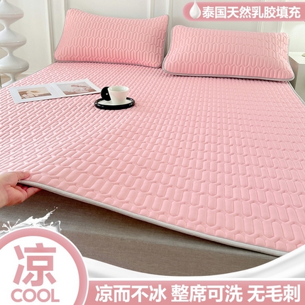 91家纺网 家纺一手货源 找家纺 （总）福来临家纺 2025新款A类纯色凉感丝含胶床席凉席夏被三件套