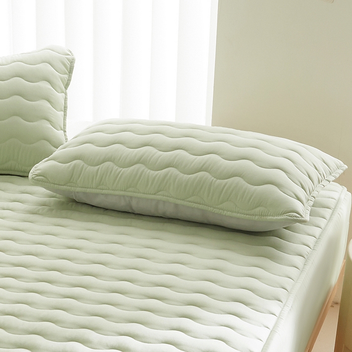 91家纺网 家纺一手货源 找家纺 LIFE.丽芙 2024新款原棉夹棉枕套-四季款 松石绿