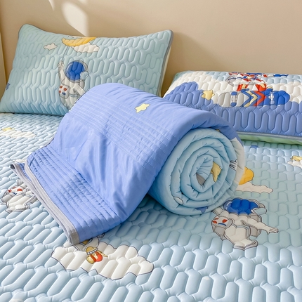 91家纺网 家纺一手货源 找家纺 （总）LIFE.丽芙 2024年0.4乳胶凉席加厚条席款三件套＋凉感丝夏被可组合四件套图片二