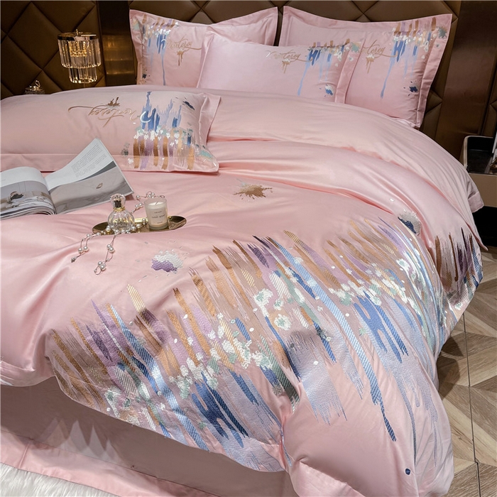 91家纺网 家纺一手货源 找家纺 （总）红番天家居馆 2025新款长绒棉系列四件套-爱情海