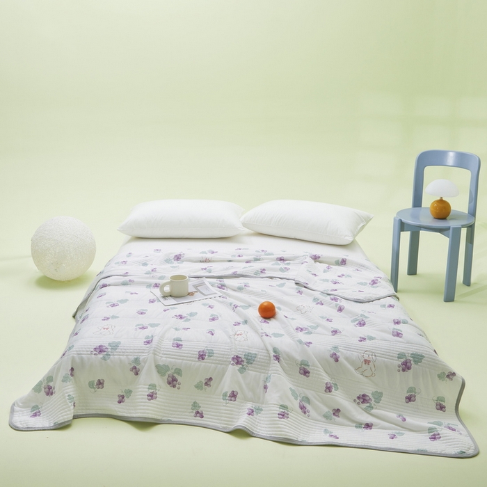 91家纺网 家纺一手货源 找家纺 LIFE.丽芙 2024年新品韩式风凉感丝夏被-跑量 葡萄园